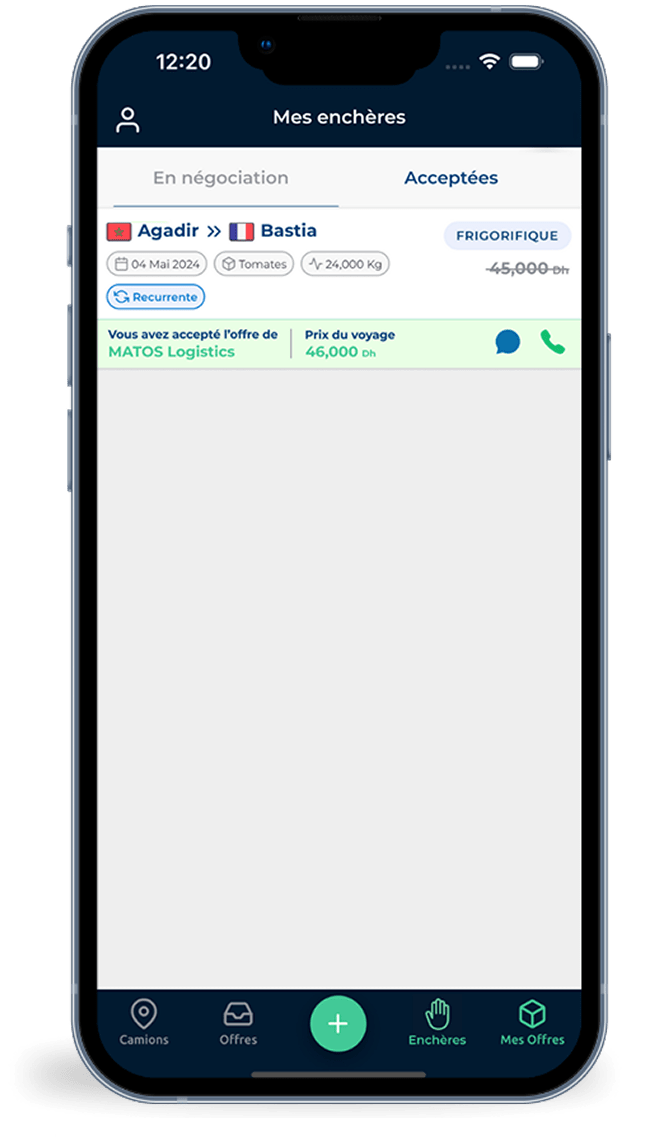 Contactez le client et prenez en charge le transport