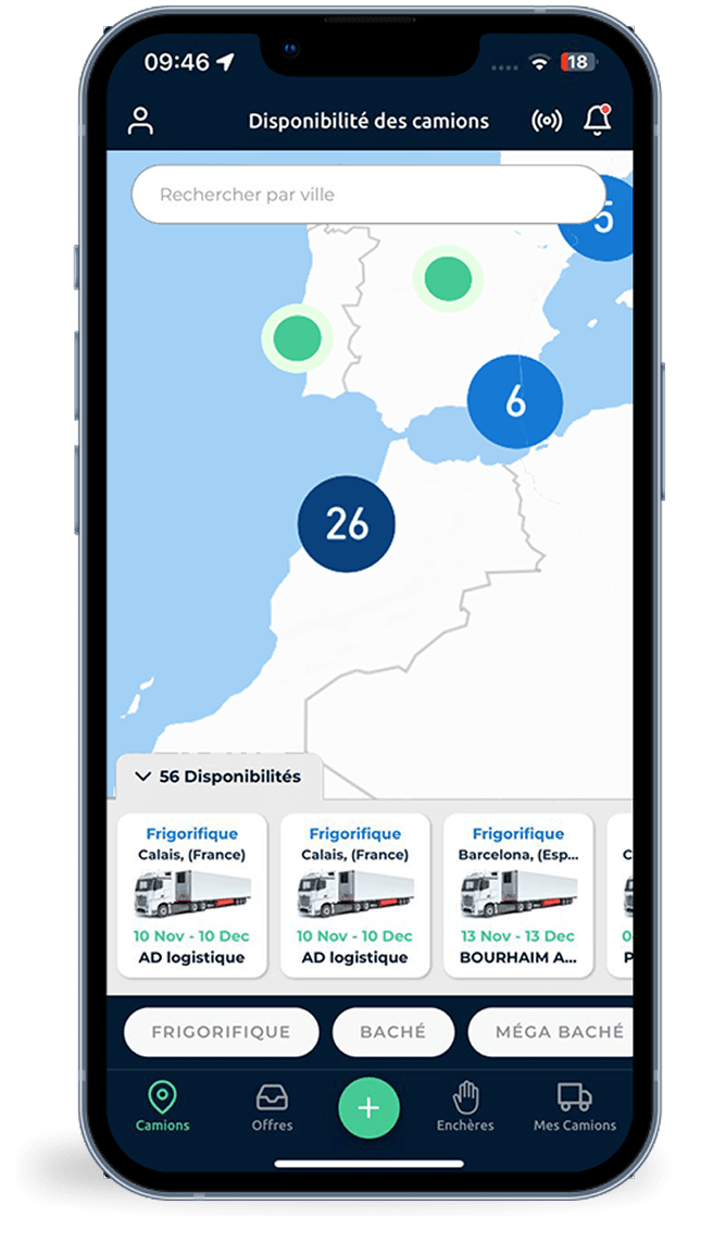Filtrez par ville, type de camion et date pour trouver les options qui répondent à vos besoins.