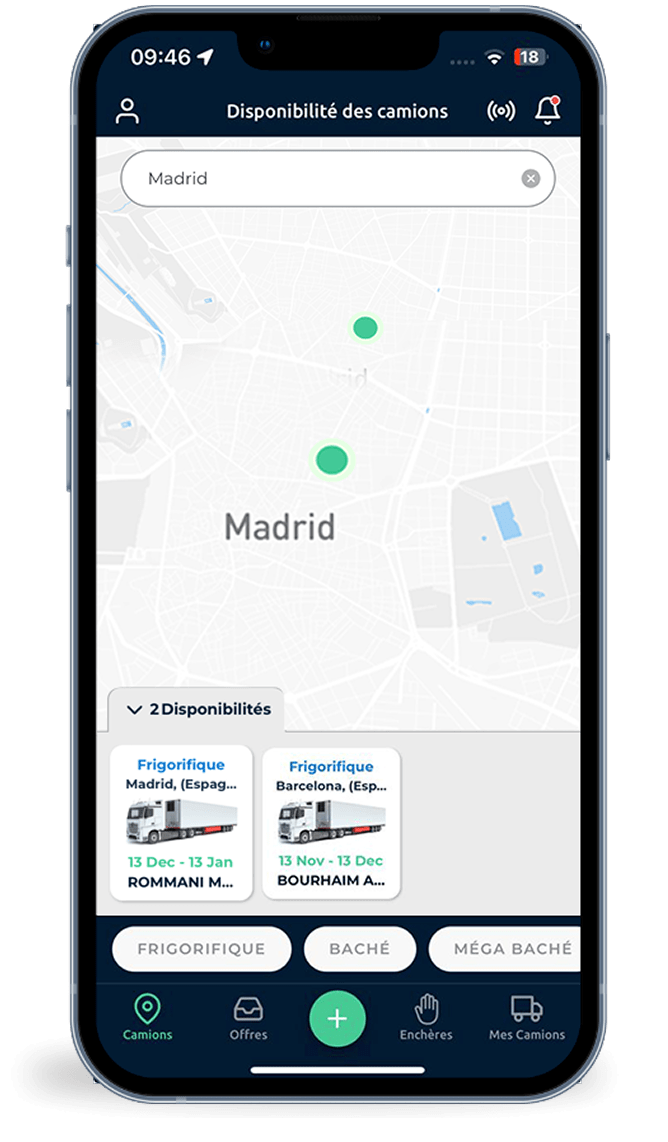 Contactez directement les transporteurs pour confirmer la disponibilité et négocier.