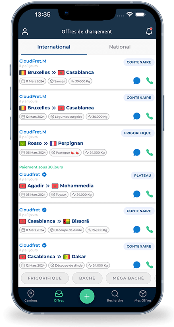 Publiez vos disponibilités de camions